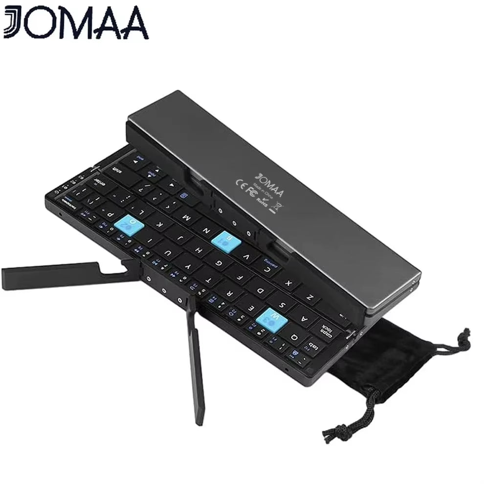 Foldable Bluetooth Keyboard with Magnetic Stand Aluminum Alloy Mini Folding Keyboard Rechargeable Keyboard for Tablet,Ipad