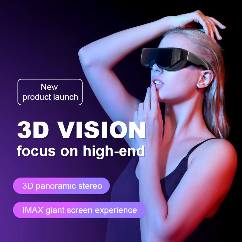 Big Screen Android System 3D Smart Video Glasses 4K Virtual Reality Cinema Watch Movies IMAX Smart Glasses VR 2D 3D Eyeglasses