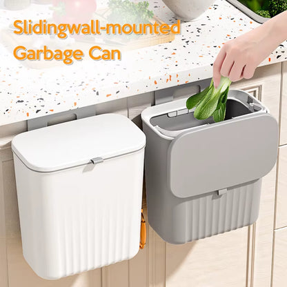 9L Wall Mounted Trash Can Kitchen Cabinet Storage Smart Bucket for Bathroom Recycling Hanging Trash Bins Kitchen Accessories