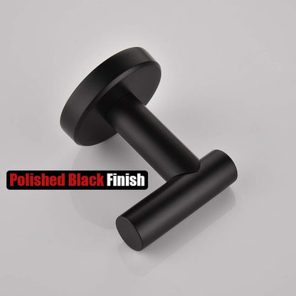 Black Bathroom Towel Hook, Coat Robe Clothes Hook for Bathroom Kitchen Garage Wall Mounted (2 Pack), 304 Stainless Steel Matte Black, TH100-PB-P2