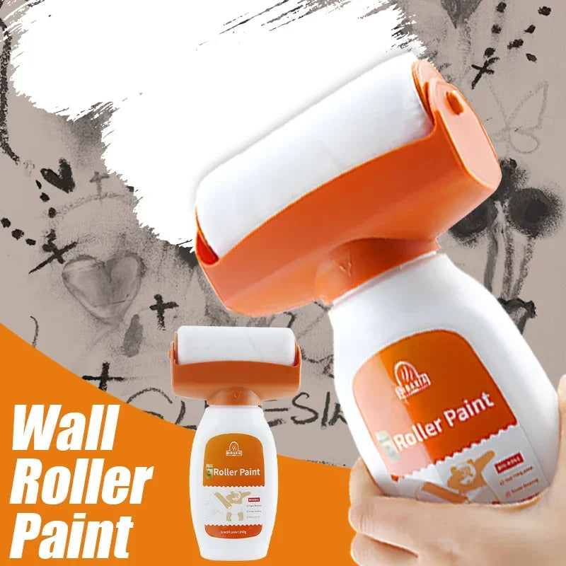 Hot Antibacterial Wall Paint Strong Repair Wall Paint Household White Latex Paint with Roller Brush for Living Room Kitchen Tool