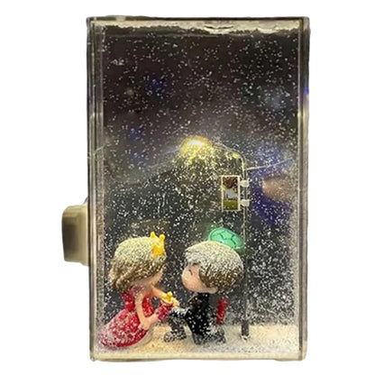 Magic Snowy Landscape Night Lights Small Street Light Snowy Flowing Night DIY Christmas Lights Christmas Desktop Decor Handmade