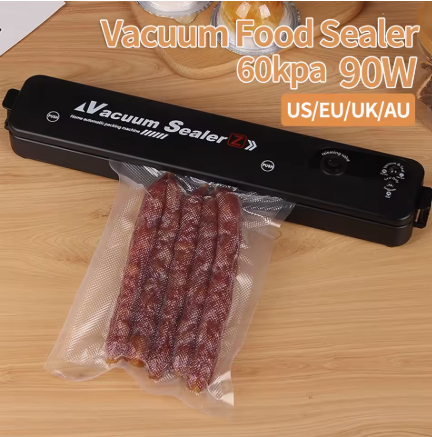 90W Vacuum Food Sealer with 10Pcs Vacuum Bags Vacuum Sealer Machine Automatic Air Sealer Food Sealer Machine for Dry/Moist Food