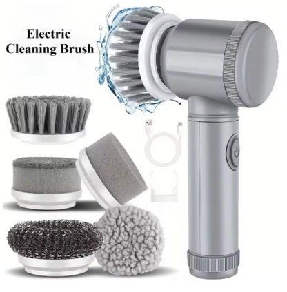 Electric Spin Scrubber, 5 in 1 Electric Cleaning Brush Bathroom Cleaning Brush with 5 Replaceable Heads, Handheld Cleaning Brush