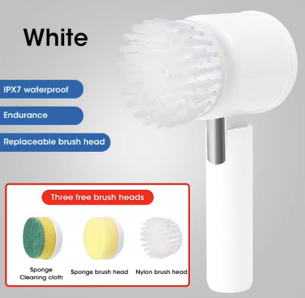 Electric Spin Scrubber, 5 in 1 Electric Cleaning Brush Bathroom Cleaning Brush with 5 Replaceable Heads, Handheld Cleaning Brush