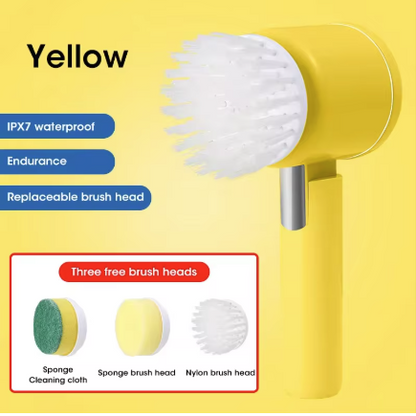 Electric Spin Scrubber, 5 in 1 Electric Cleaning Brush Bathroom Cleaning Brush with 5 Replaceable Heads, Handheld Cleaning Brush