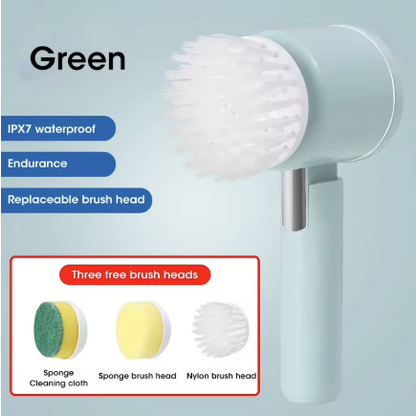 Electric Spin Scrubber, 5 in 1 Electric Cleaning Brush Bathroom Cleaning Brush with 5 Replaceable Heads, Handheld Cleaning Brush