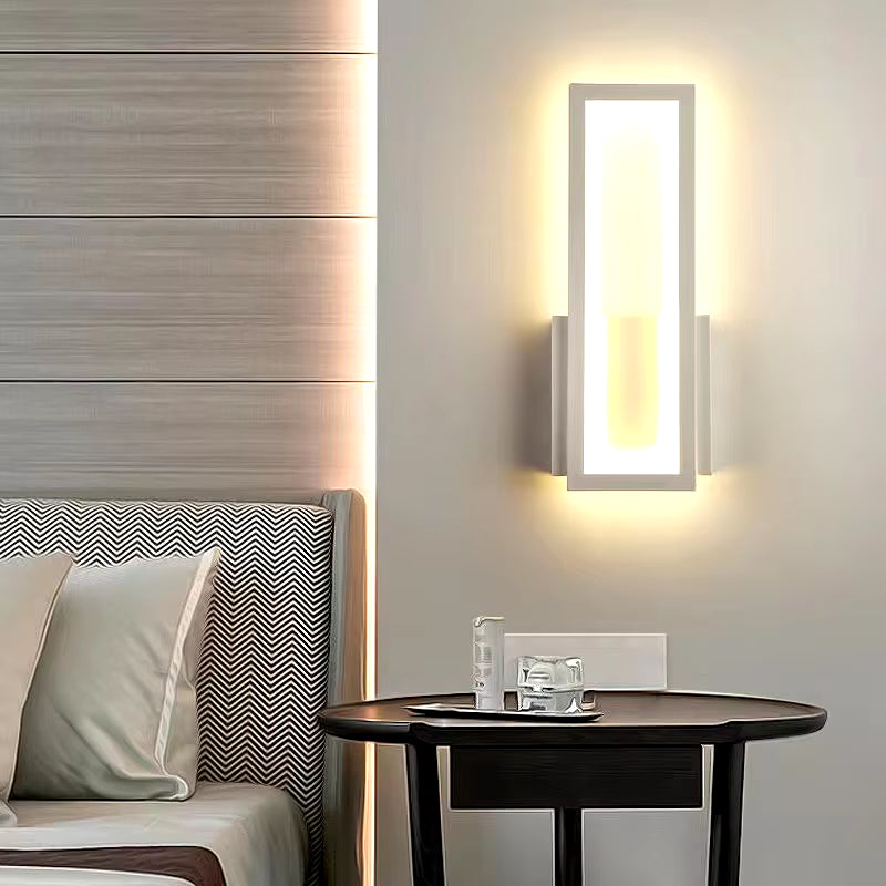 Modern Minimalist Wall Lamps Home Decor Living Room Bedroom Bedside 17W Ac96V-260V Led Sconce Black White Light Aisle Decoration