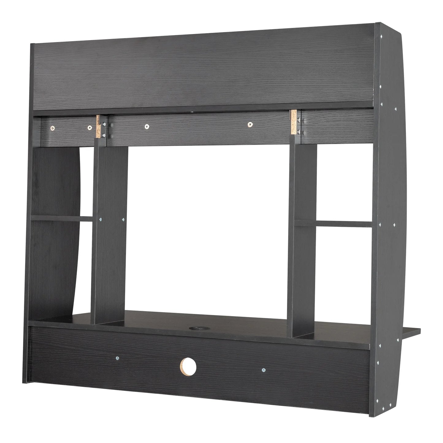 Black Wall Mounted Floating Office Computer Desk Table Storage Shelf