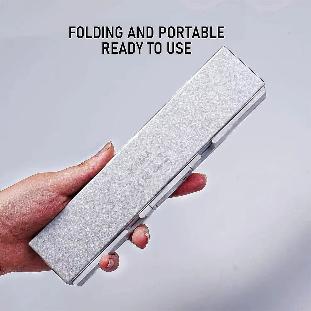 Foldable Bluetooth Keyboard with Magnetic Stand Aluminum Alloy Mini Folding Keyboard Rechargeable Keyboard for Tablet,Ipad